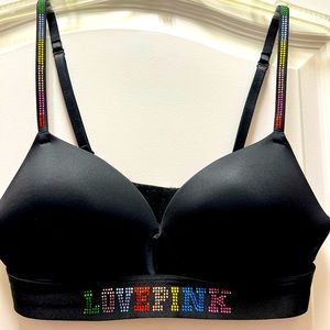 PINK Victoria’s Secret Blinged Padded Bra Sz 36B- NWOT